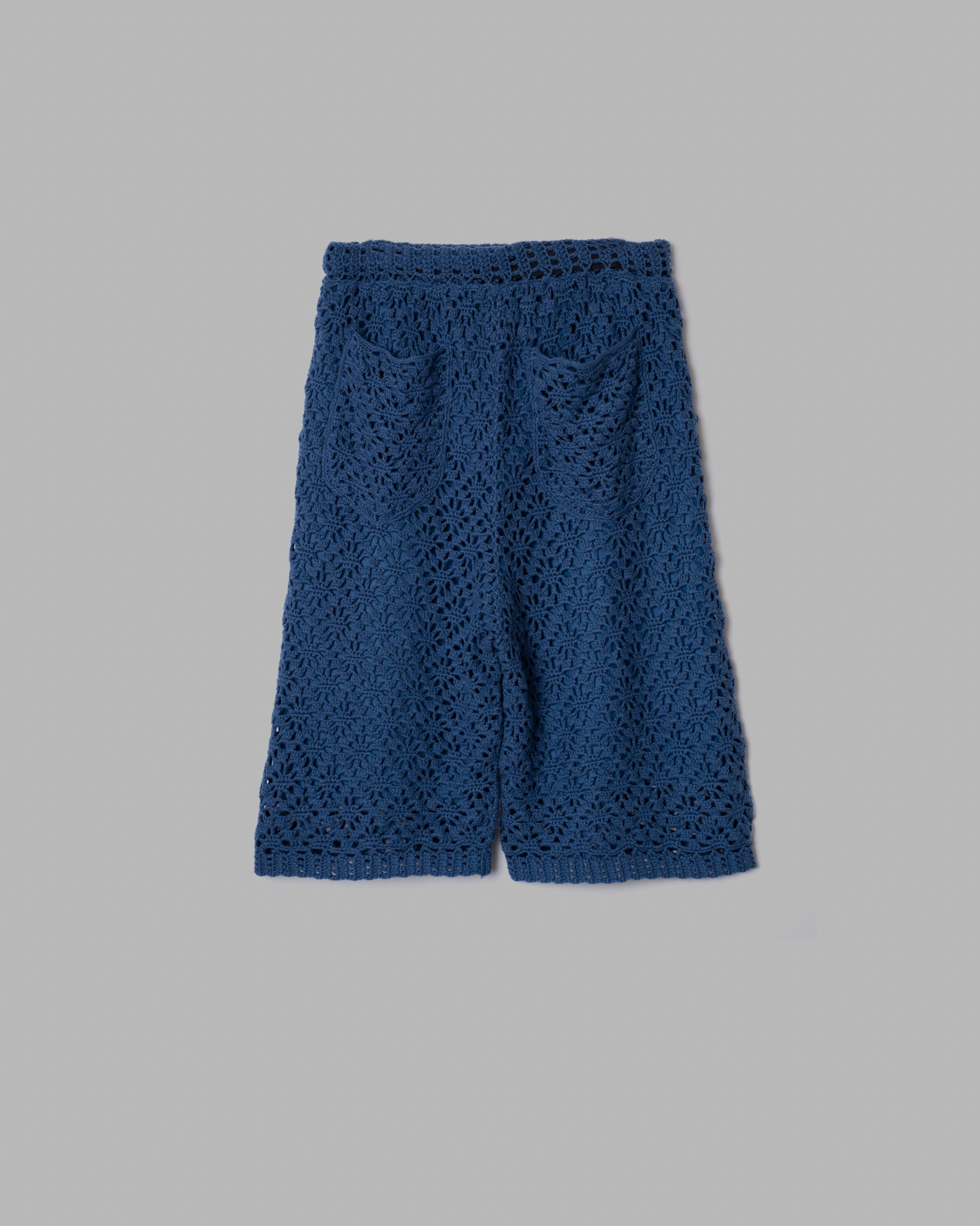 CROCHET HAND KNIT SHORT PANTS - DEEP BLUE
