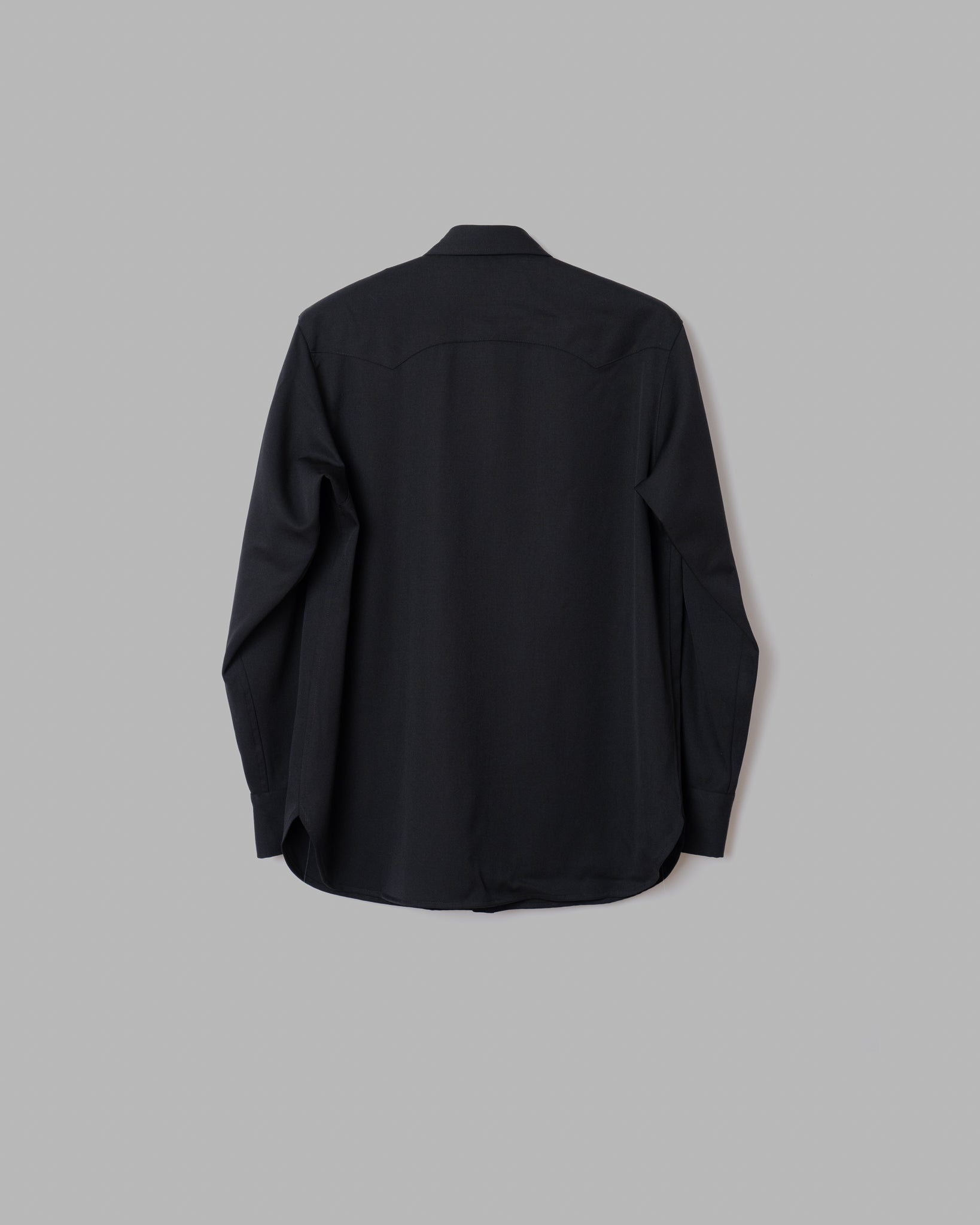 WASHABLE WOOL WESTERN SHIRTS - BLACK
