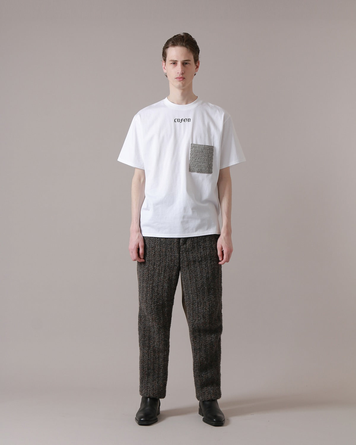 Knit Pocket T -Shirts --White