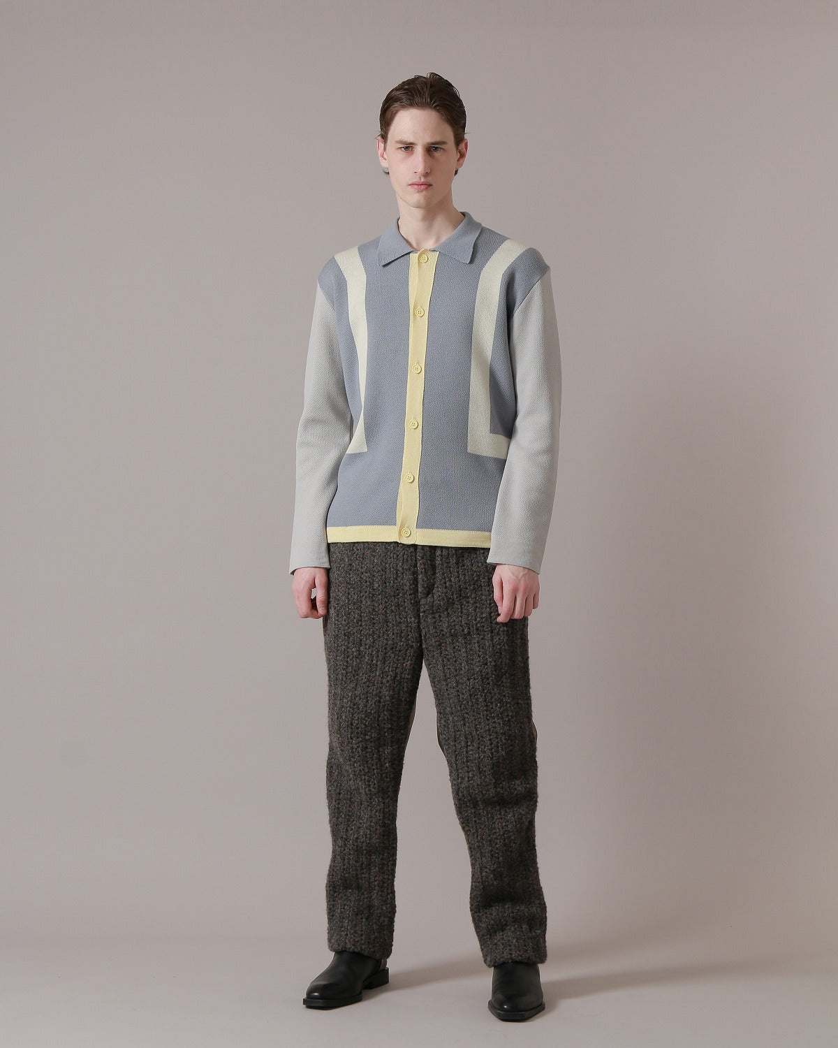 Knit Shirts Jacket -Gray
