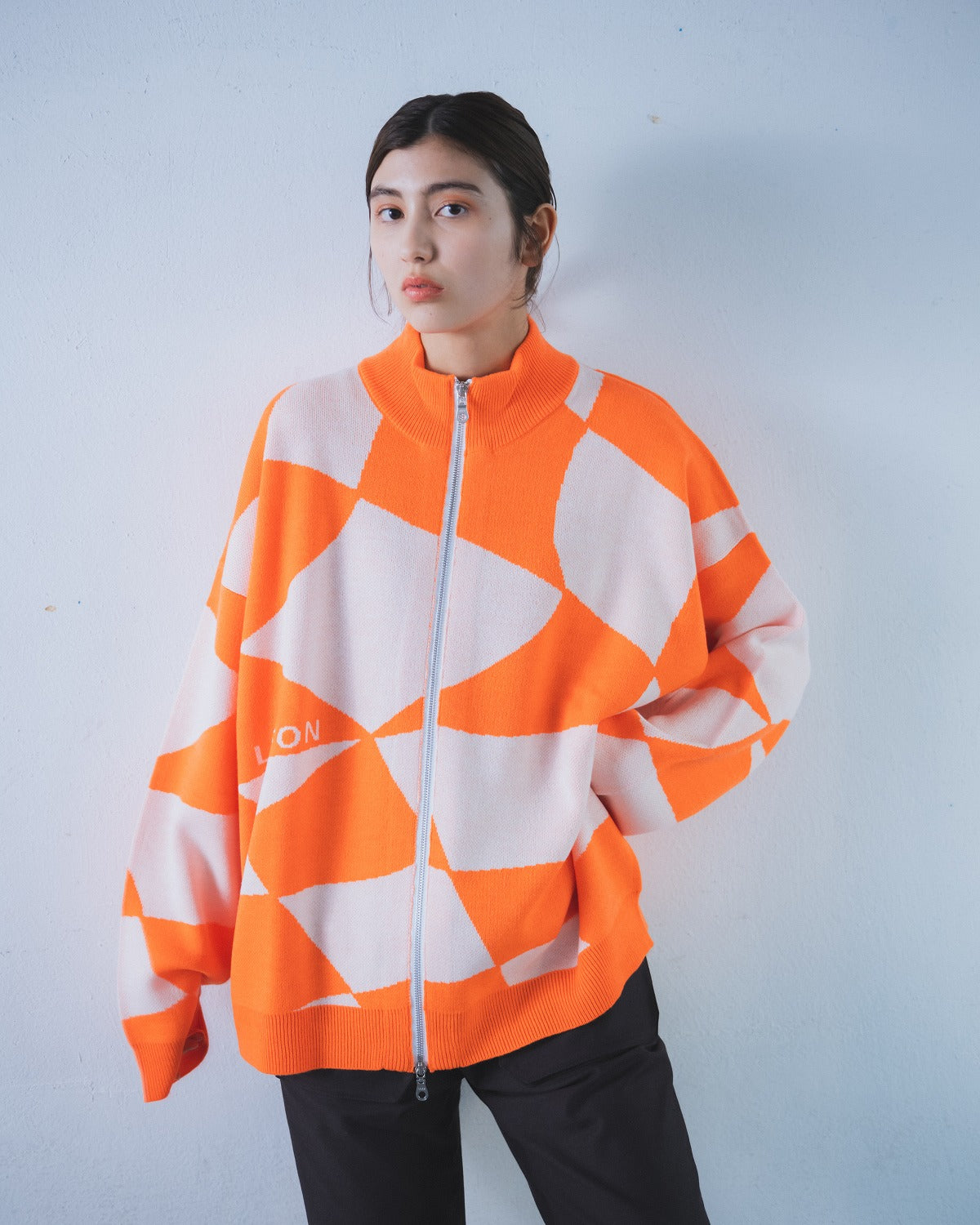 Distorted Checker Flag Drivers Knit - Orange